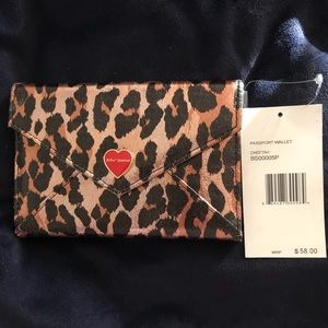 New Betsey Johnson Cheetah Passport Wallet
